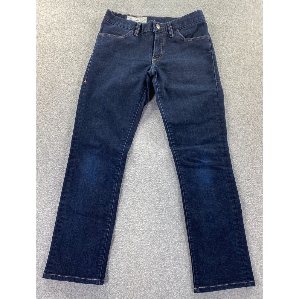 Imogene + Willie Dark Wash Straight Leg Jeans Women's Size 28 Preppy Logo‎